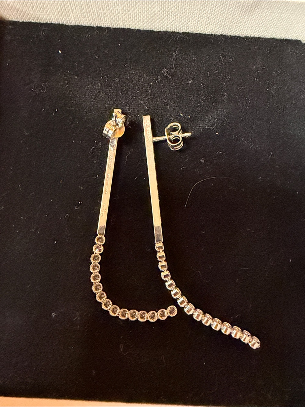 Celine Gold-Tone Linear Drop Earrings with Crystal Row Earrings